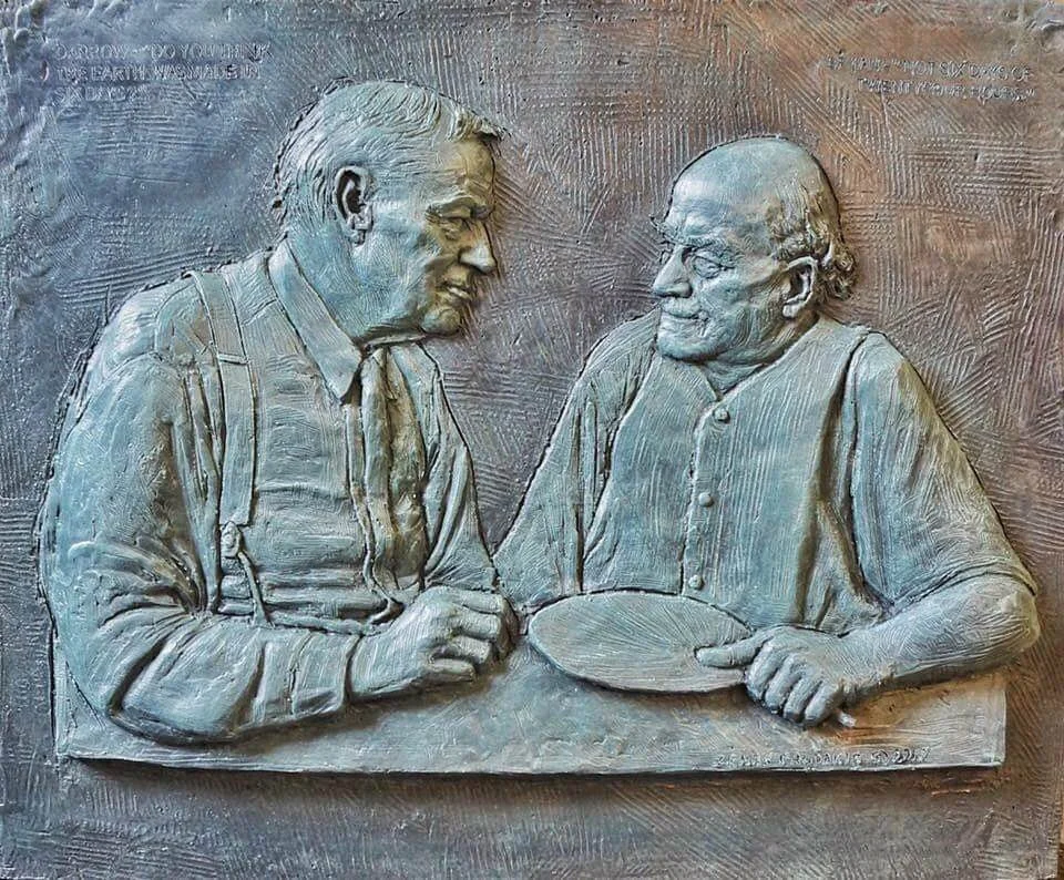 Clarence Darrow, relief sculpture