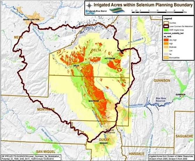 Primary Selenium Source Gunnison - Photo Credit Selenium Management Program