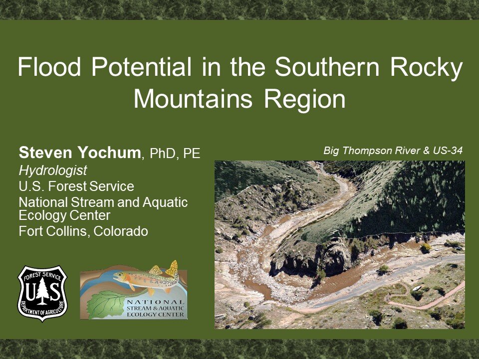 Steven Yochum, Forest Service -National Stream and Aquatic Ecology Center