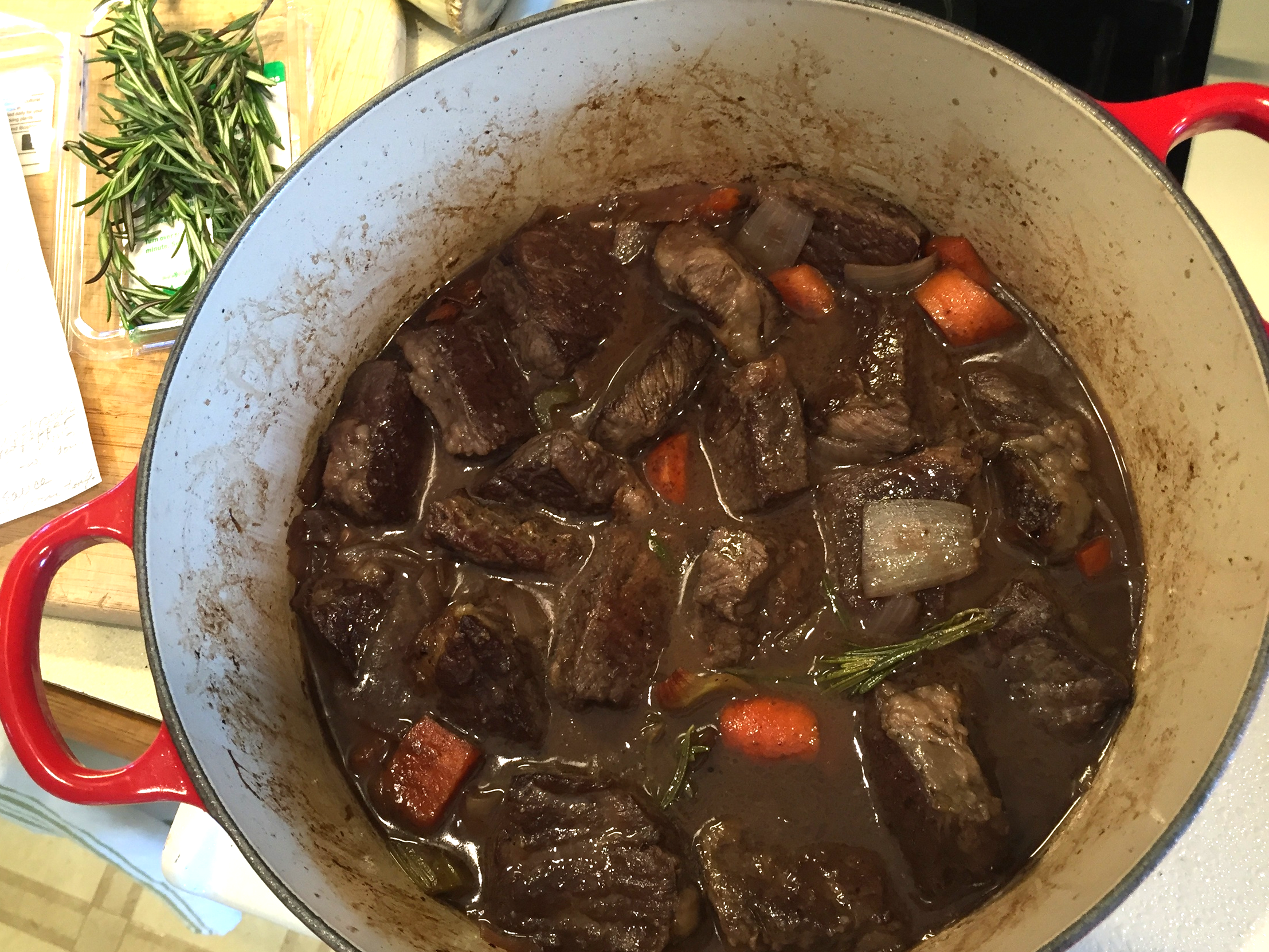 Filling, prepared ahead of time.
