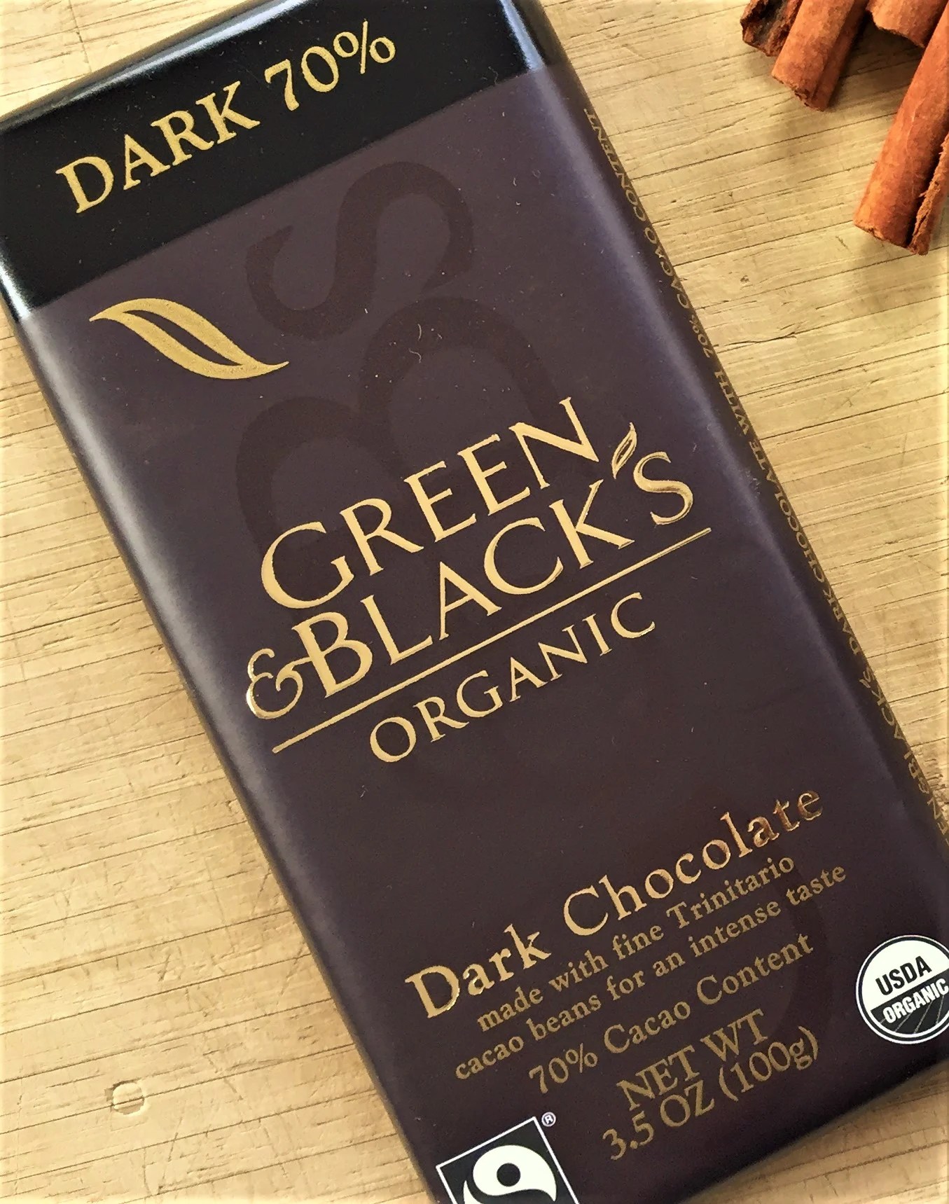 Green & Black's 70% cacao chocolate - this is the bar we used to make this recipe.