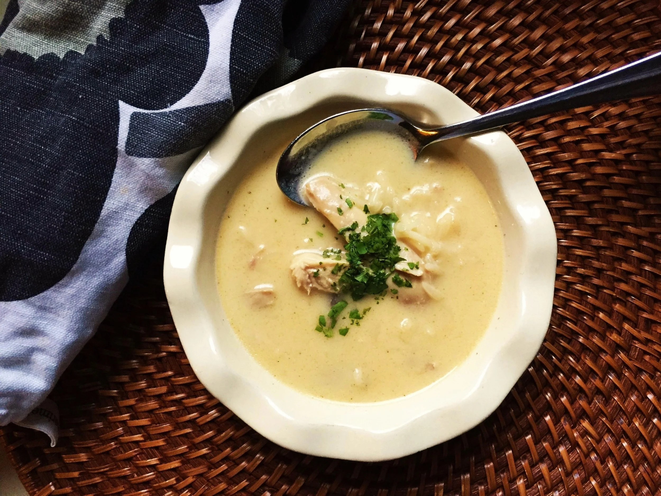 Havaboor (Armenian Lemon Chicken Soup) made in the Adventure Kitchen.