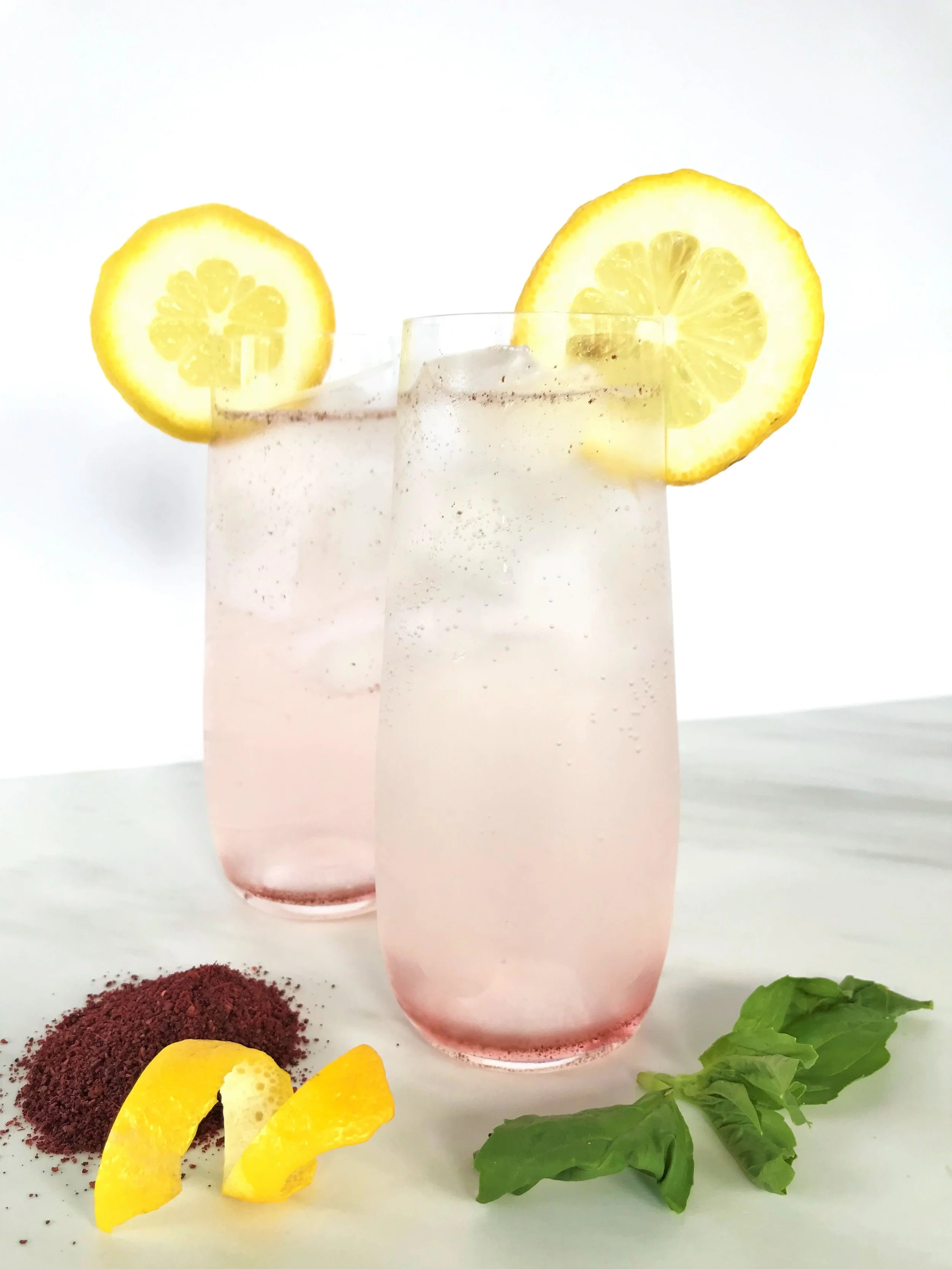 Sumac-Basil Vodka Lemonade Cocktails made in the Adventure Kitchen.