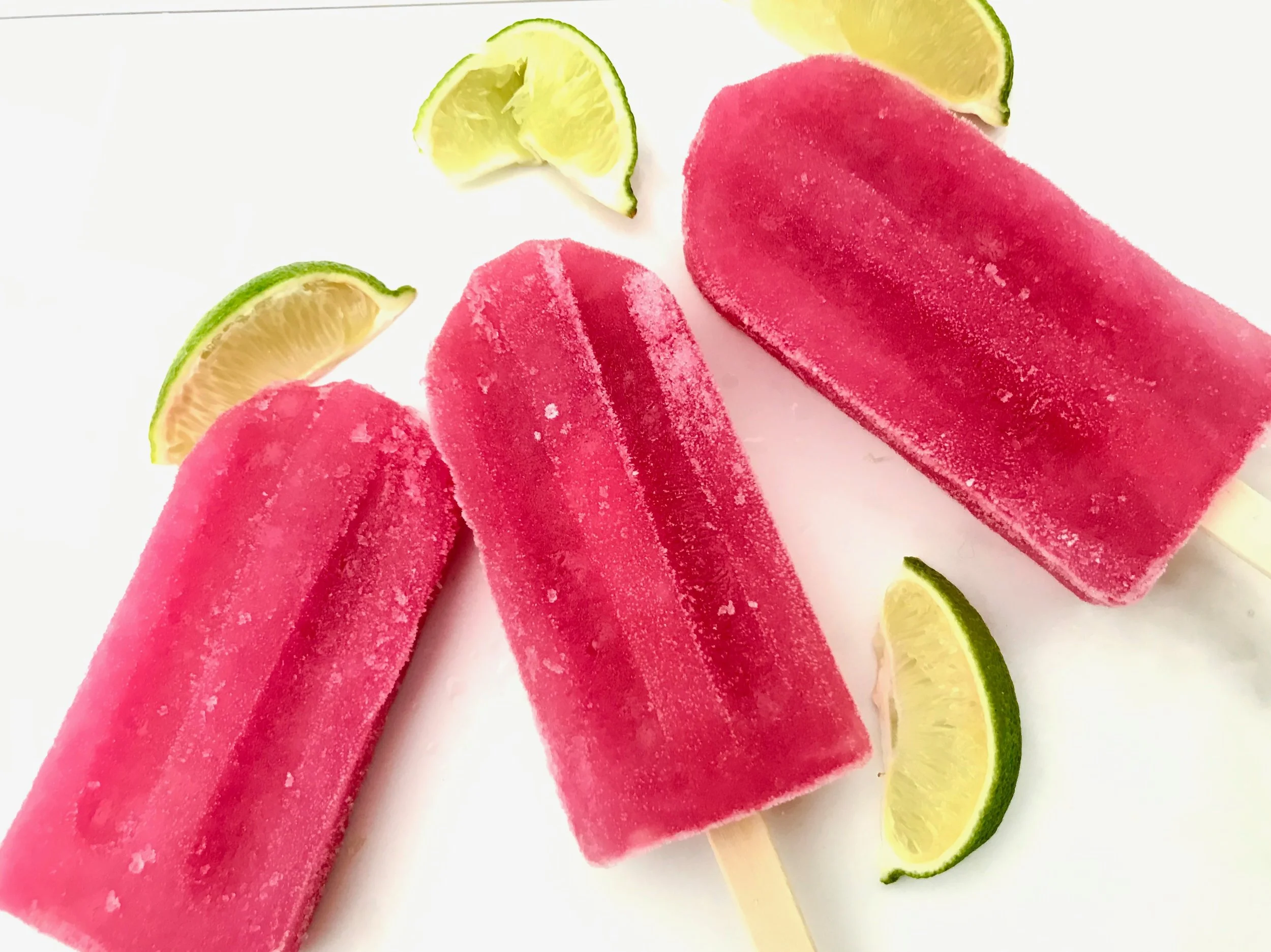 Frozen Hibiscus-Mint Lime Spice Pops