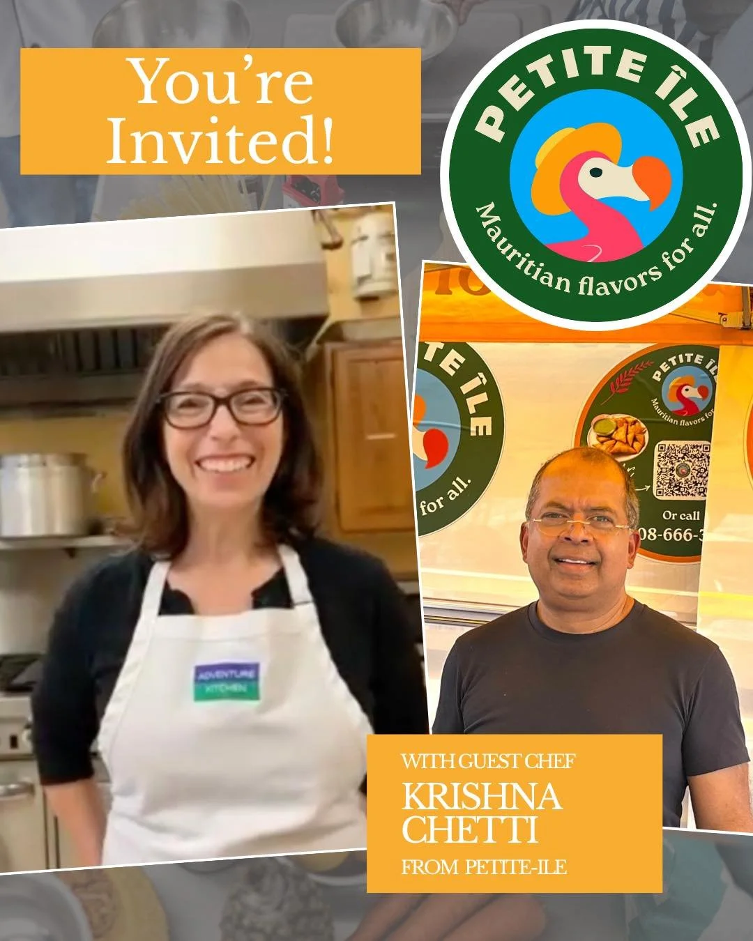 It&rsquo;s a Mauritian cooking class, and you&rsquo;re invited!

Join me and guest chef Krishna Chetti from petiteileusa  to make Beef Salmi, a traditional Mauritian stew that sits at the crossroads of African, Asian and French cuisine. 

We'll also 