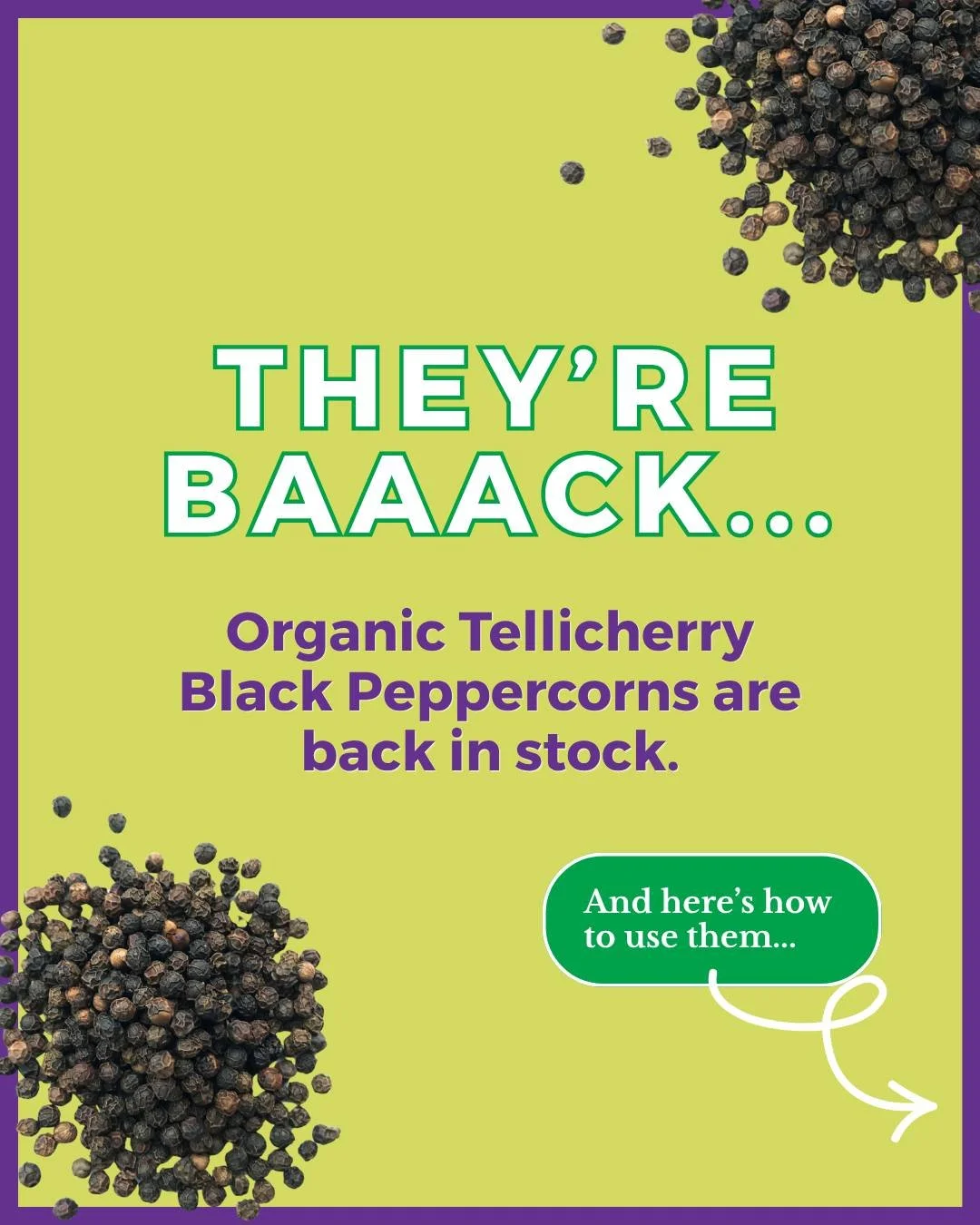 ❌Don't be boring!

👉Black pepper is not just a black sprinkle on your food. The right peppercorns can take a dish from good to great! 😉

Here's what you do: 

Use them *whole* to infuse flavor into soups, cocktails and braises. Like...

🍗Chicken A