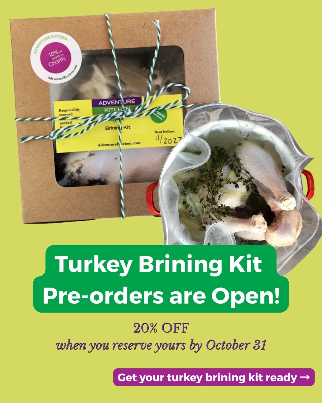 Listen, you know you're gonna want a juicy turkey.

And the secret to juicy, delicious turkey? You're gonna brine that bad boy.

Yep, brining is your pro move. It's the unlock to the tasty turkey of your dreams. It's the key to Thanksgiving victory.
