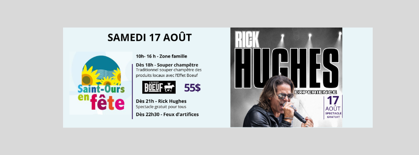 Saint-Ours en fête présente Rick Hughes EPERIENCE 