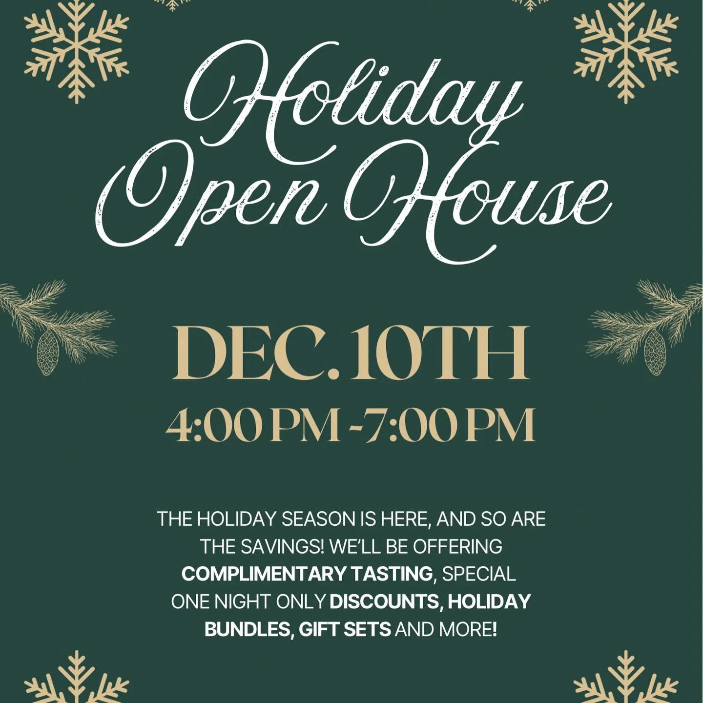 ✨ Holiday Open House at El Lugar! ✨
Join us Wednesday, December 10th from 4&ndash;7 PM for a festive evening you won&rsquo;t want to miss! 🎄🍷

We&rsquo;ll be offering:
🍷 Free wine tasting
🥗 Light bites
💸 One-night-only discounts on all wines
📚 