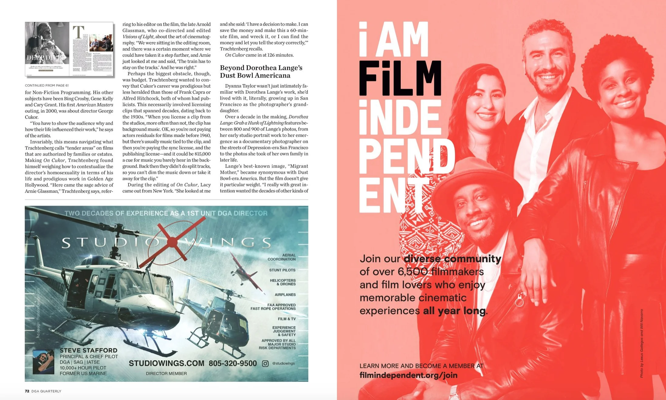 Ad designs featured in Hollywood publications