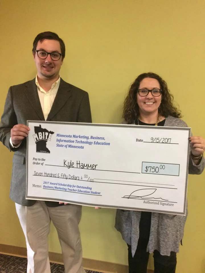 2017 Minnesota Business Information Technology Educators' (MBITE) Outstanding Student Scholarship recipient.