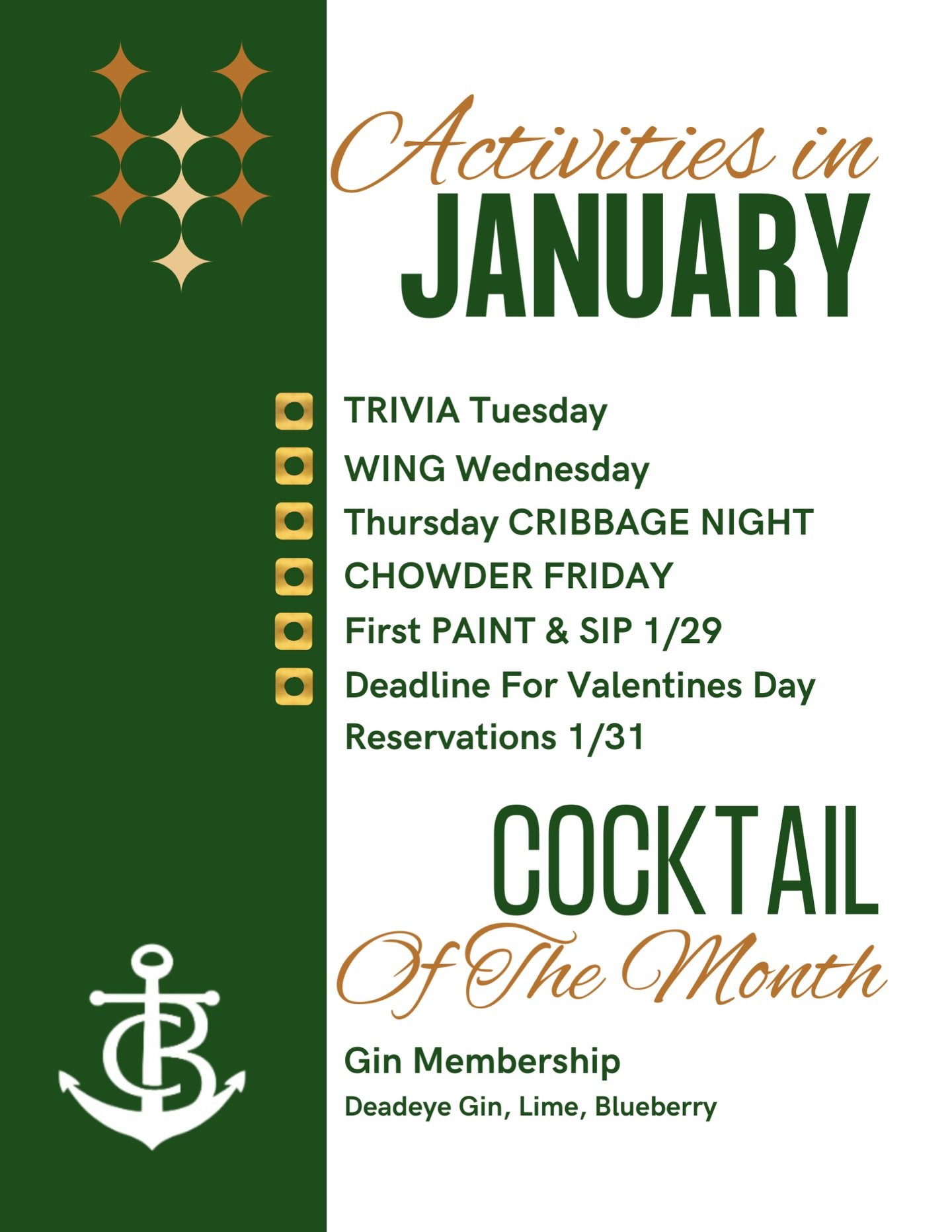 Join us in January. We have a busy month. Cheers!