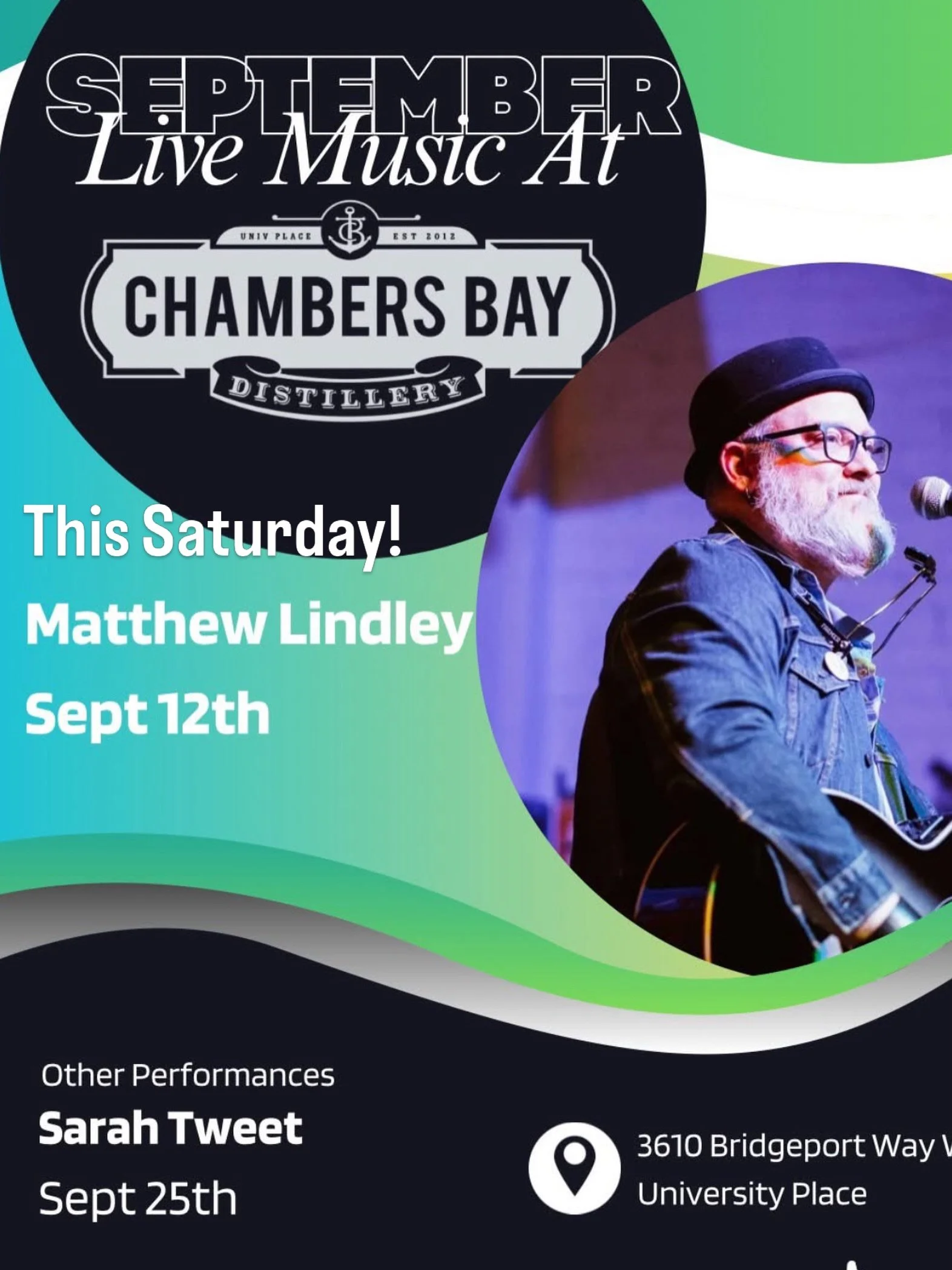 Come listen to @matthewlindleymusic this Saturday 8-10pm at the Tasting Room 3610 Bridgeport Way W

Events held at the Tasting Room are 18yo+ until 9pm and 21+ starting at 9pm daily. 

#tacomawa #pnwmusic #chambersbay #universityplacewa #craftcocktai