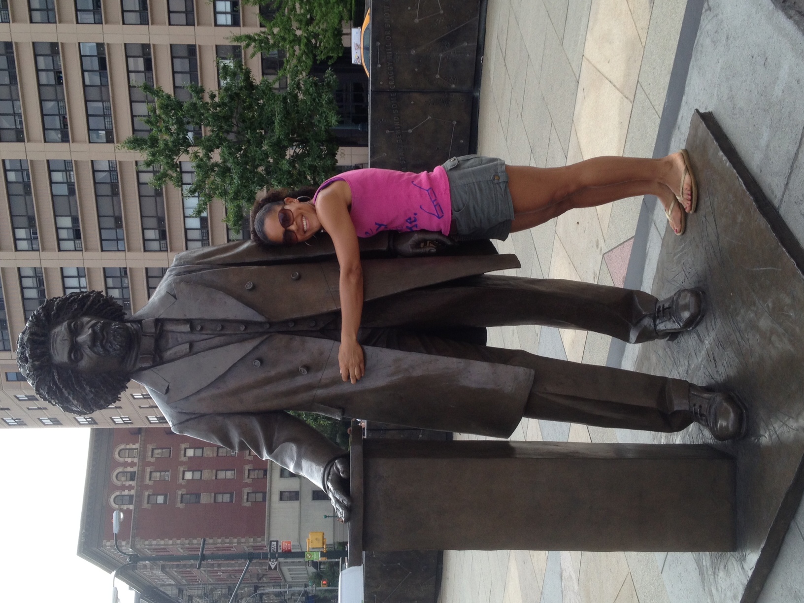 Here I am with one of my favorite and most inspirational people on the planet, Frederick Dogulass. This statue and his circle are located in Harlem.