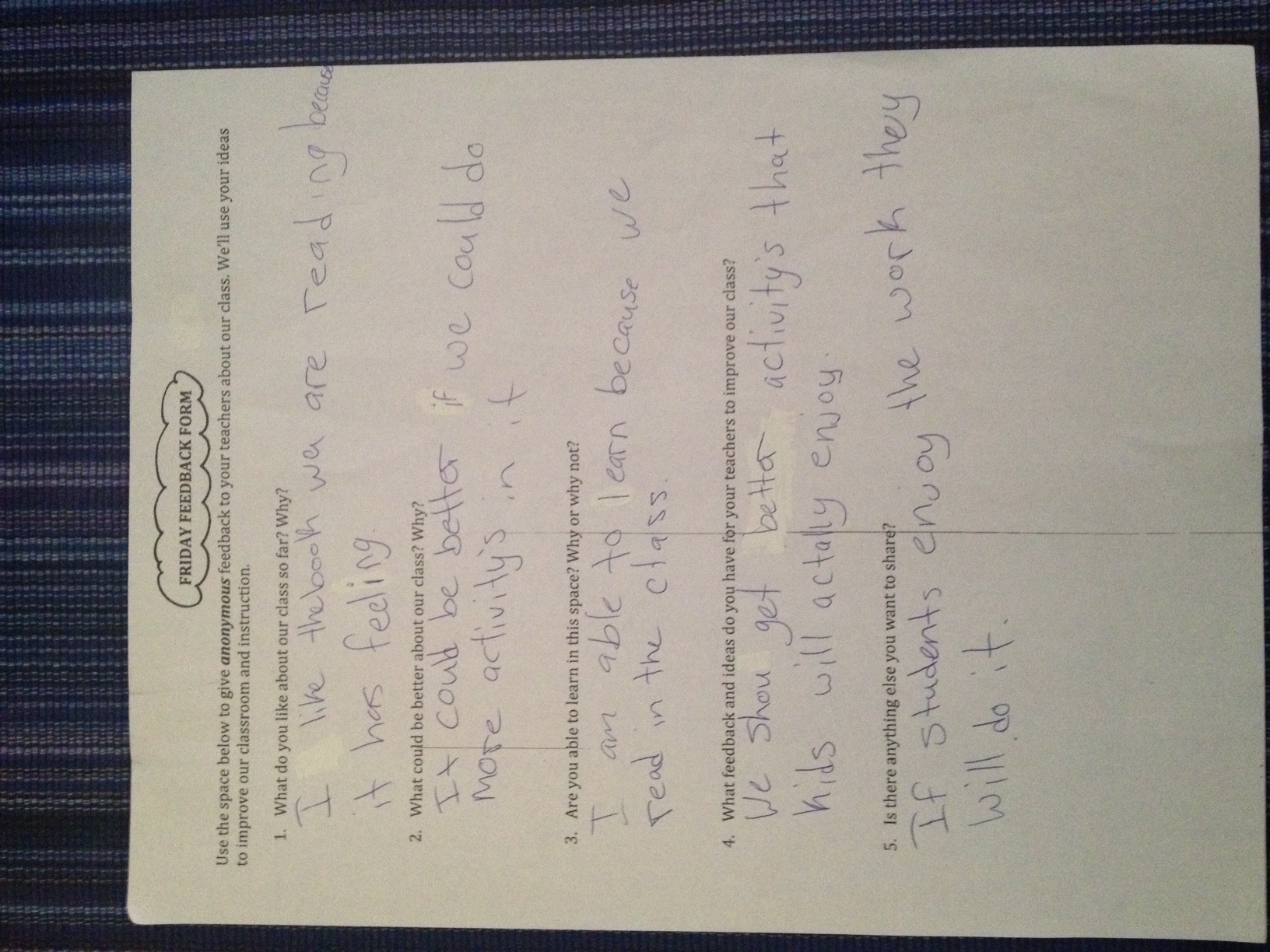 Wisdom from one of my 7th graders