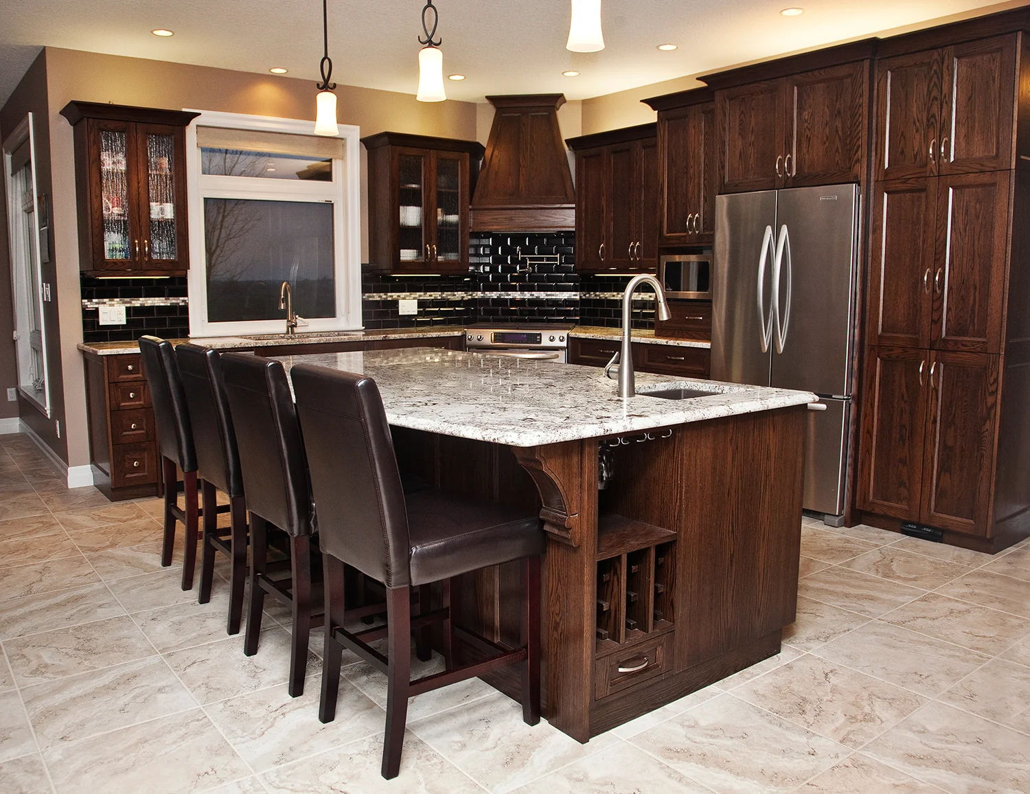 dark maple kitchen cabinets