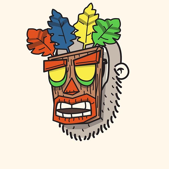 48/100 A little throwback to Crash Banidcoot #100dayproject #the100dayproject #100dayproject2018 #100daysofheadshots #vectorillustration #crashbandicoot #mask