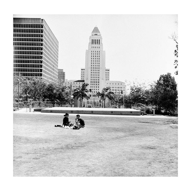 Everything is a poem when you're on your own. // #filmisnotdead#mediumformat#120#6x6#blackandwhite#foma#fomapan100#legacyshooters#shotbythe17thletter#streetphotography#dtla#grandpark \\