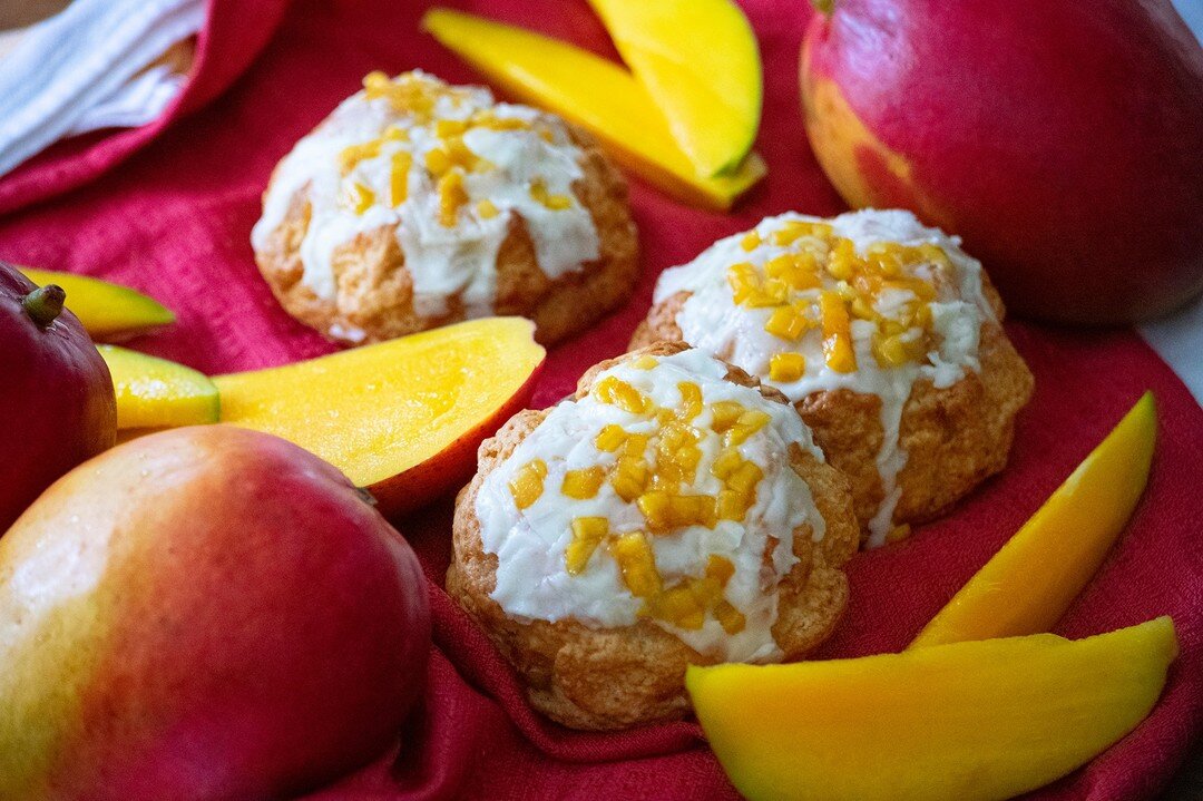 🥭 Mango Mango Scones! 🥭 

A delicious new flavor made from scratch for the month of June. ☀️

Paired with Hermes Orange Green Tea for a fruity combo perfect for Summer! 😎 🍊
.
.
.
.
.
#mango #plump #juicy #mangos #scones #sconeslover #sconesforday