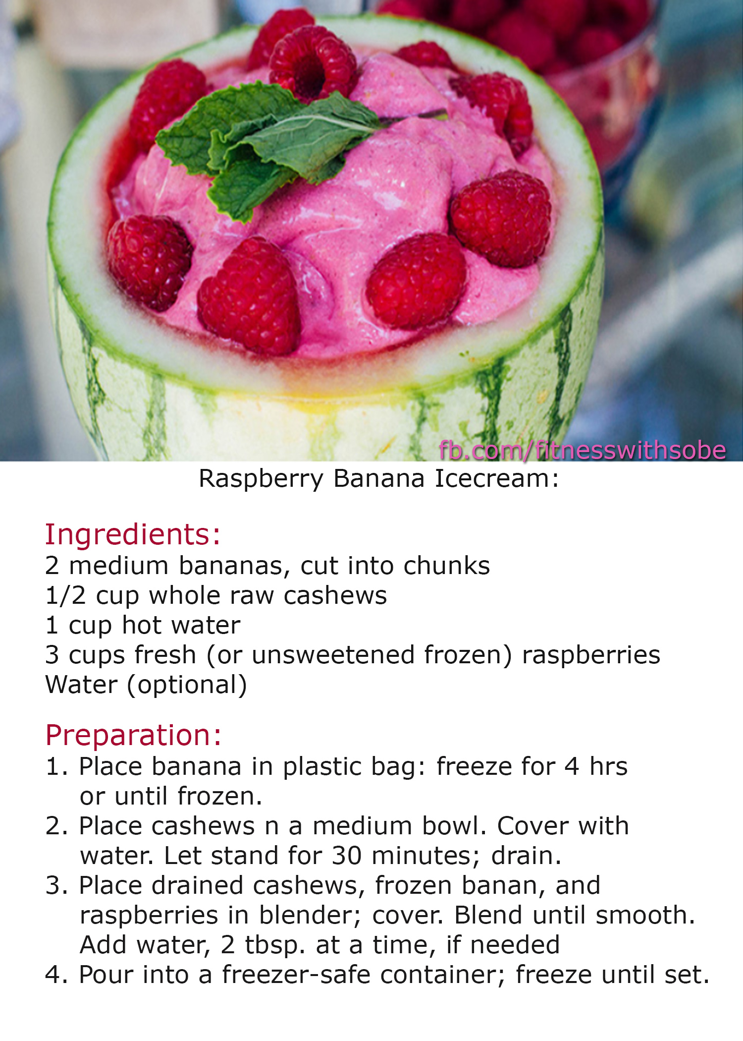 Kill your ice-cream cravings with this delicious healthy raspberry banana ice-cream!