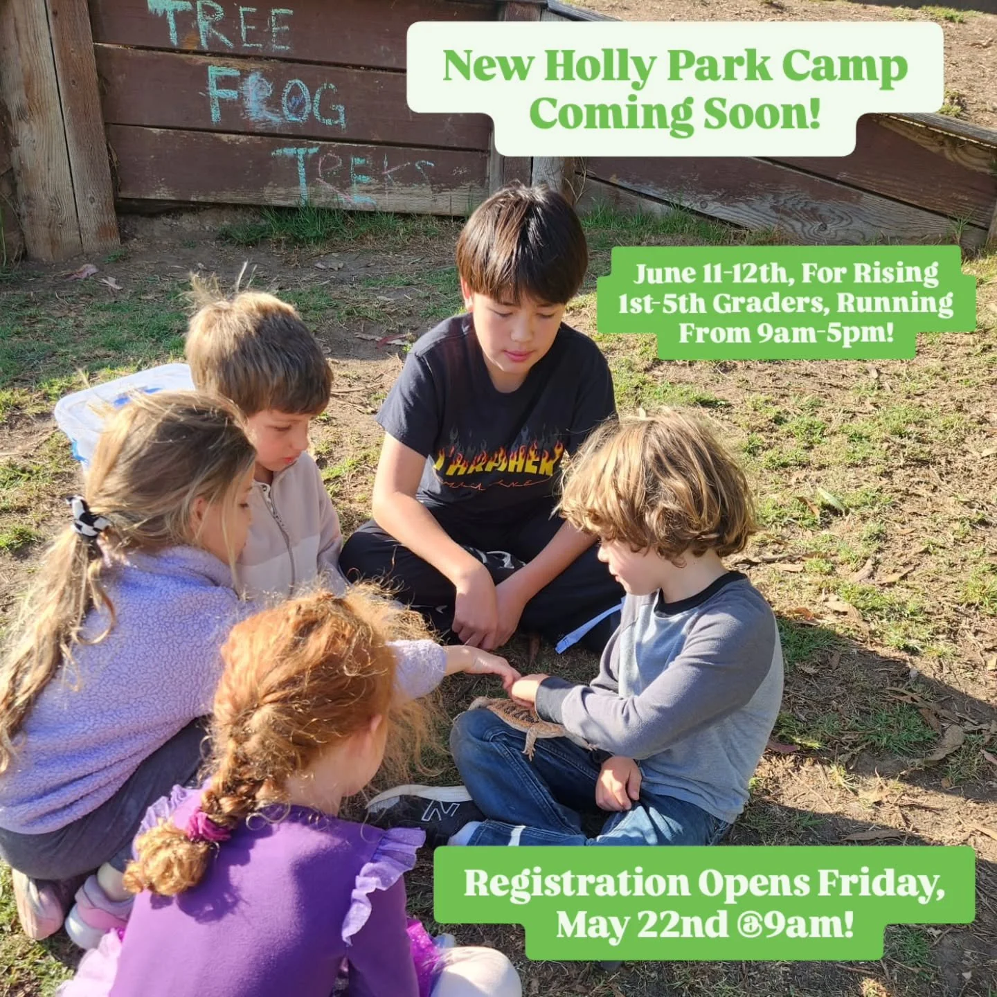 Due to the SFUSD school extension we have added a&nbsp;Holly Park&nbsp;based "Summer Kickoff"&nbsp;Full Day Camp&nbsp;(9am-5pm) for&nbsp;1st-5th&nbsp;Graders, running from Thursday June 11th&nbsp;to&nbsp;Friday June 12th!

During each sessi