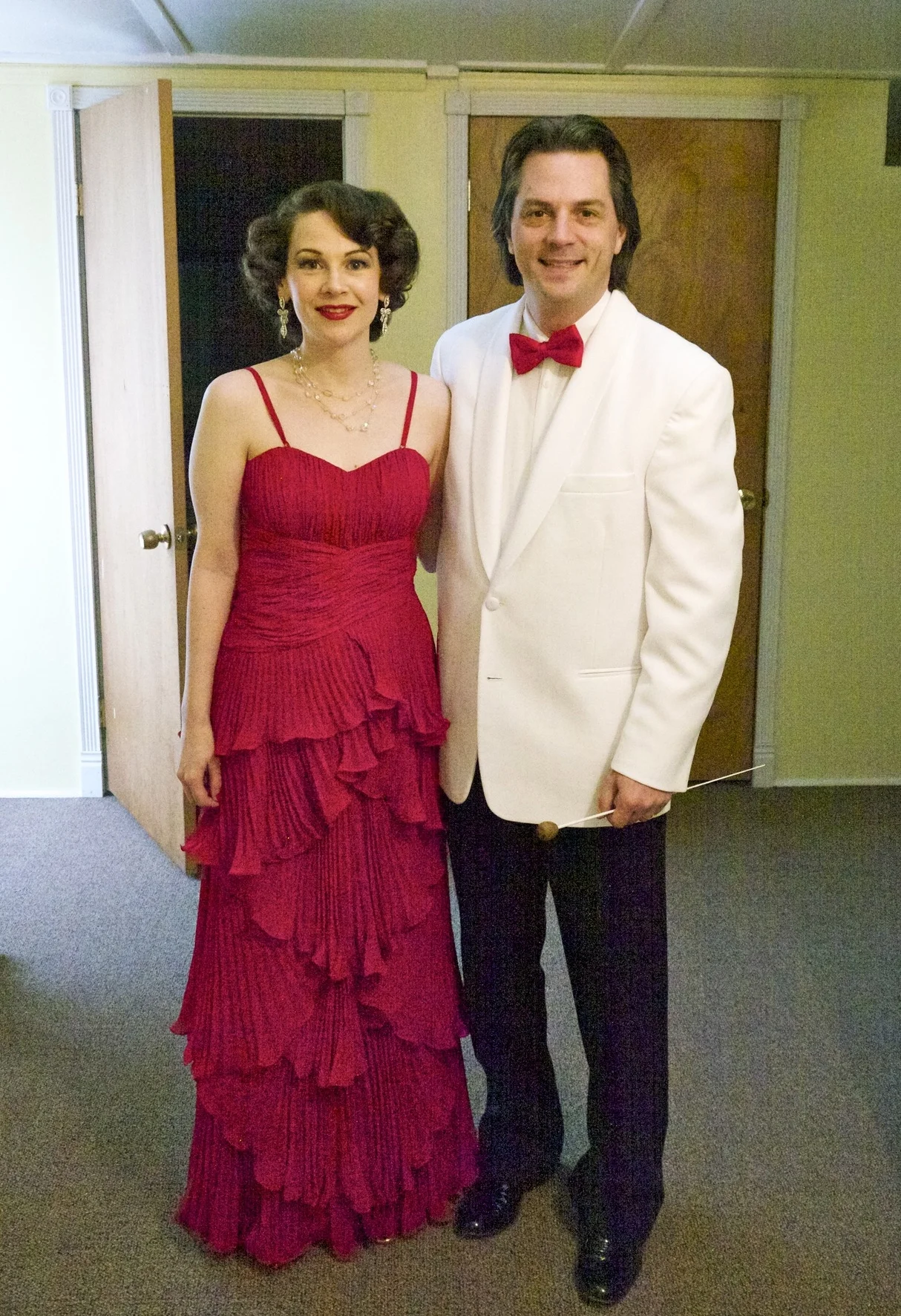Backstage with conductor Daniel Meyer