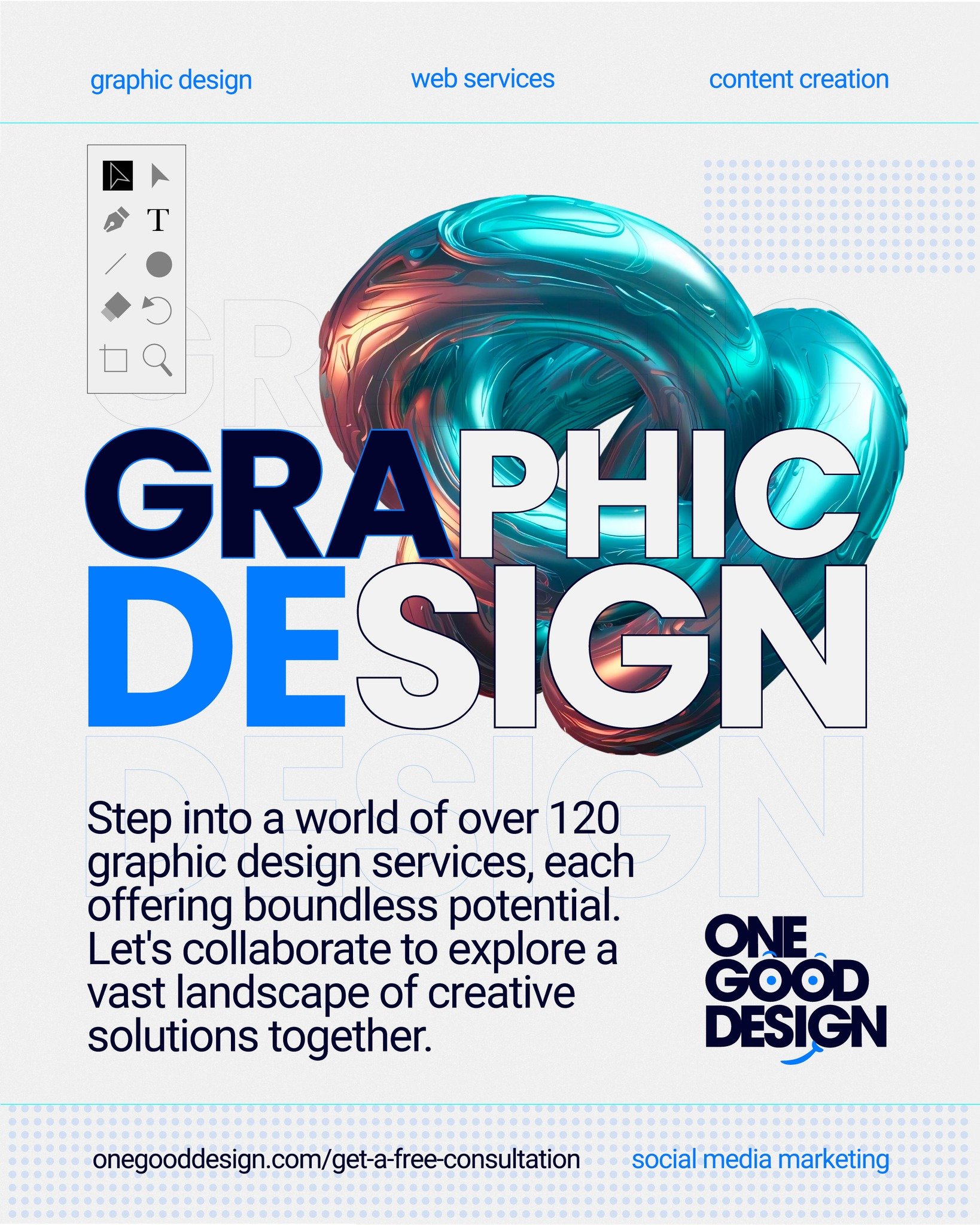 When vision and visual design converge, the impact is unmistakable. Our portfolio boasts over 120 graphic design services, each one a piece in the puzzle of your brand's comprehensive story.

Your strategic goals become our design roadmap. Together, 