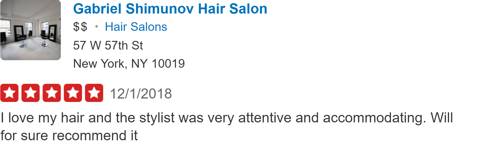 Testimonials Gabriel Shimunov Hair Salon