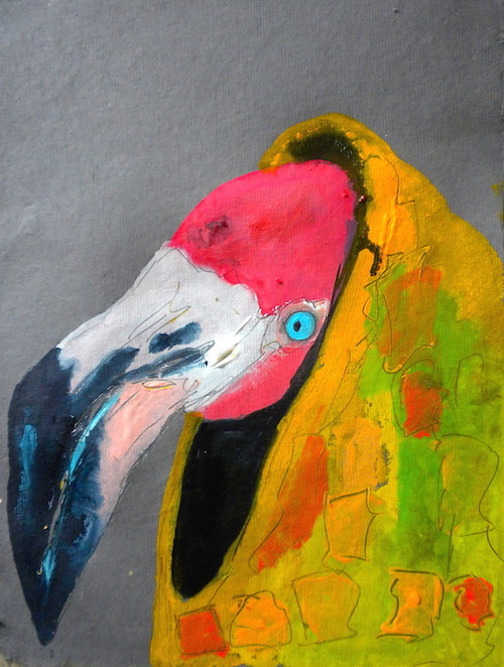 Klimpt, 2014 10 x 12" gouache, oil stick and graphite on hand made rag paper