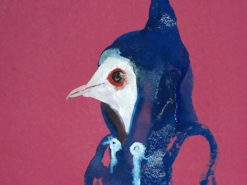 Hidden Dove, 2014 10 x 12" gouache, oil stick and graphite on hand made rag paper