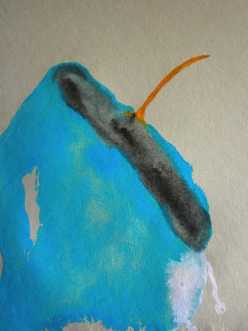 Pool, 2014 10 x 10" gouache, oil stick and graphite on hand made rag paper