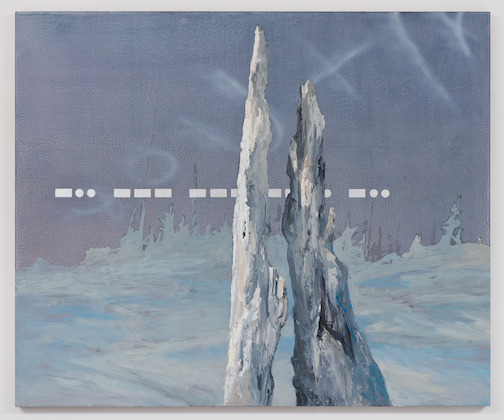 Claudia Parducci Doomed (You and Me), 2012 60 x 72" Acrylic, Oil and Foil on Canvas
