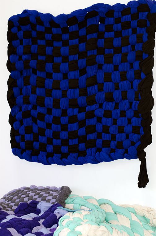 Variations on Indigo with Black, 2015 Jersey cotton 45 x 47 inches Unique