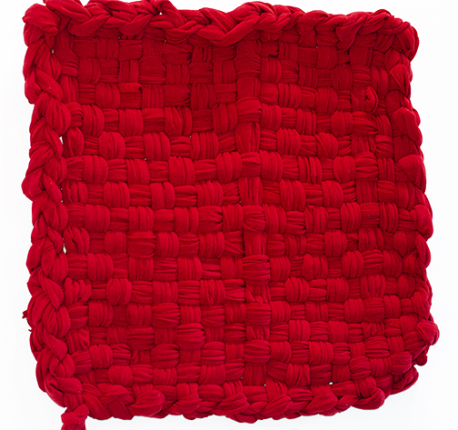 Red Chenille, 2015 Cotton blend chenille 47 x 50 inches Unique