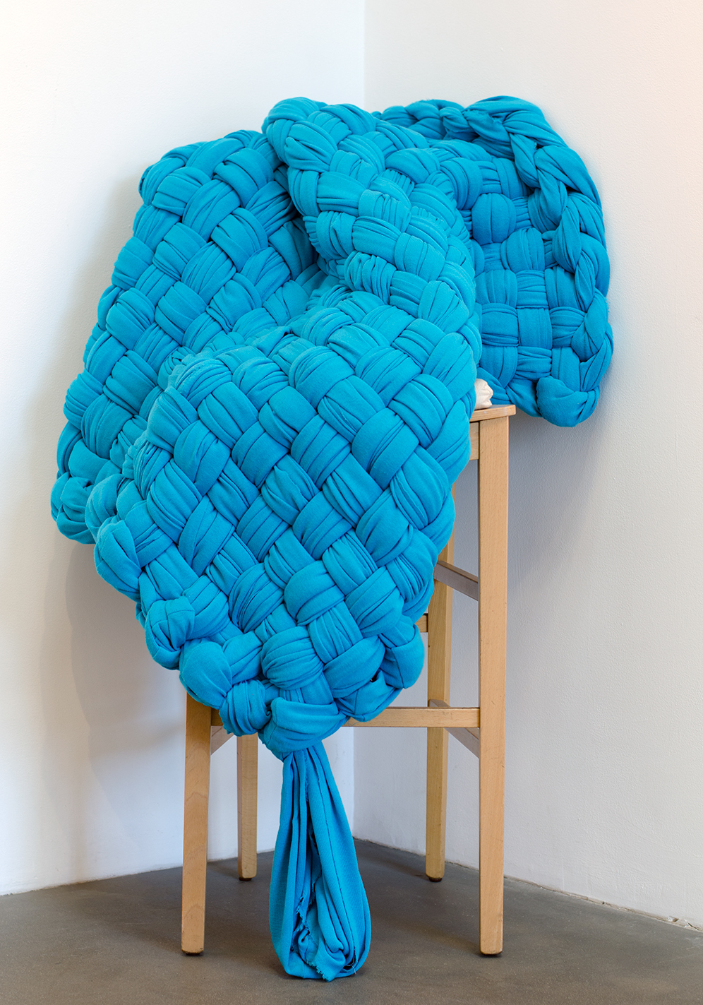 Blue Chenille, 2015 Cotton blend chenille 47 x 50 inches Unique