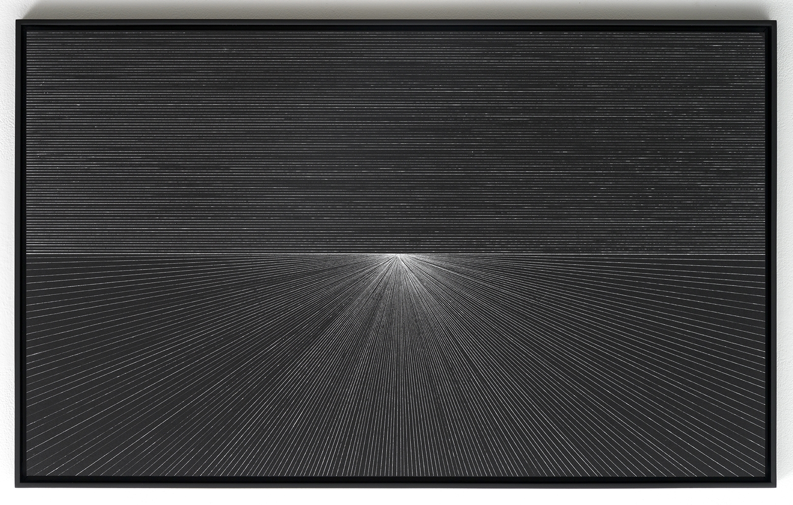 Jason Peters Untitled 2 , 2014 Silver ink on black construction paper 21.5 x 35 inches Unique Mounted to aluminum