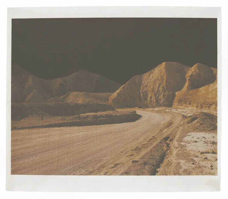Alia Malley DV_8332 , 2014 / 2015 From the series, Captains of the Dead Sea Unique pigment print on newsprint Sheet : 37 x 43.5 inches