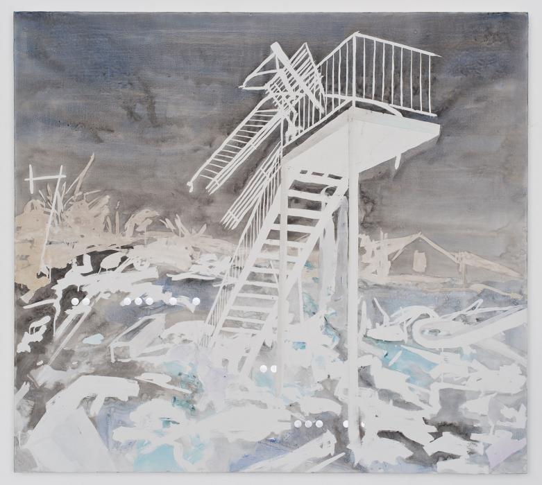 Claudia Parducci I See I See, 2013 Acrylic, silver foil on canvas 70 x 78 inches