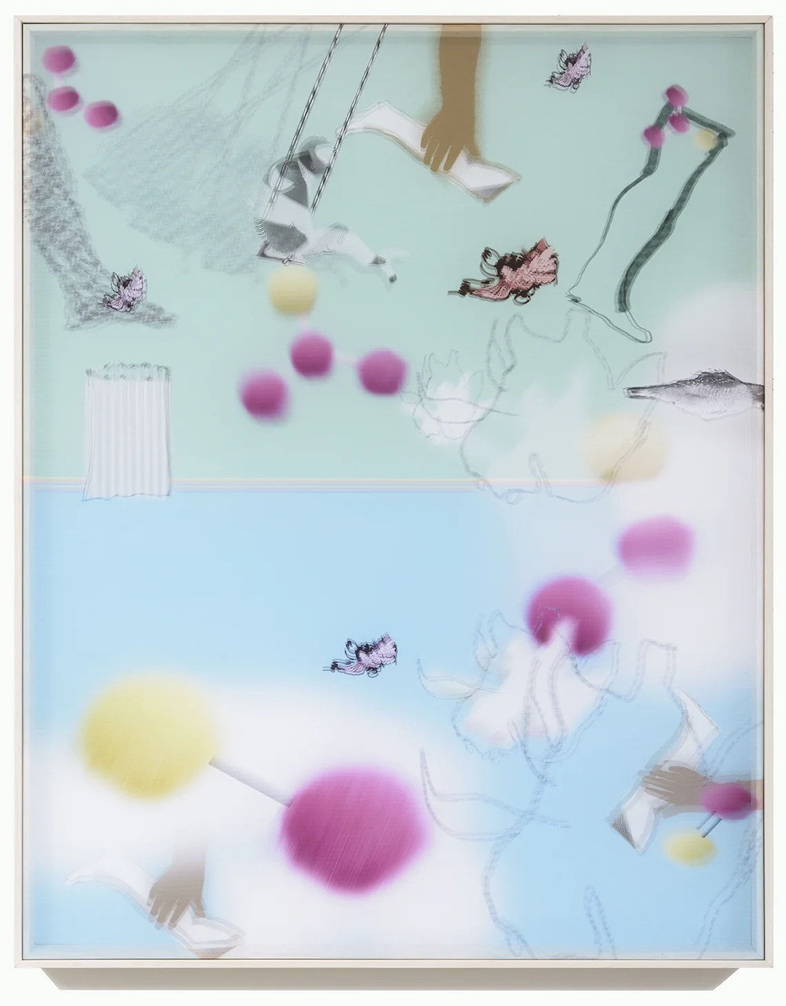 Adele Mills Harper , 2016 30 x 38 inch Mixed Media / Kinetic Object Print on fabric over print on paper, framed in custom shadow-box From a limited edition of 5