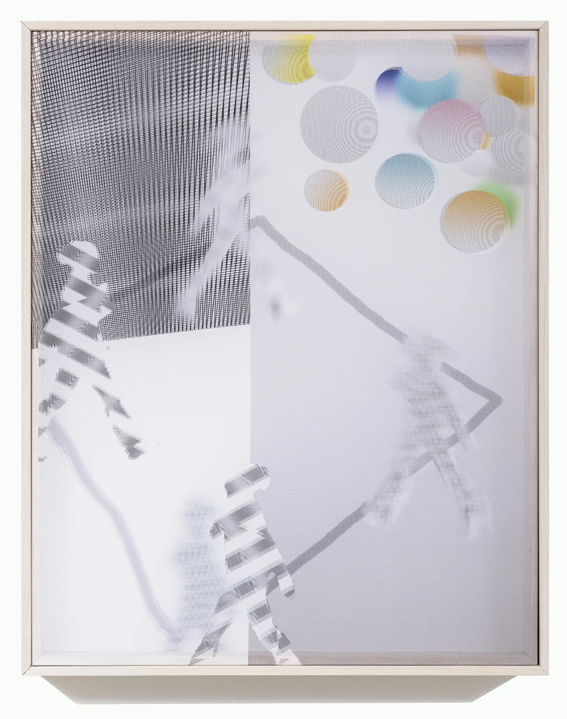 Adele Mills Mime , 2016 16 x 20 inch Mixed Media / Kinetic Object Print on fabric over print on paper, framed in custom shadow-box From a limited edition of 5