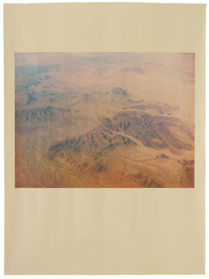 Alia Malley AZ_1140 , 2015 Unique pigment print on newsprint Sheet : 18 x 24 inches / Framed : 20.25 x 26.25 inches Signed by the artist on verso Printed by the artist in 2015