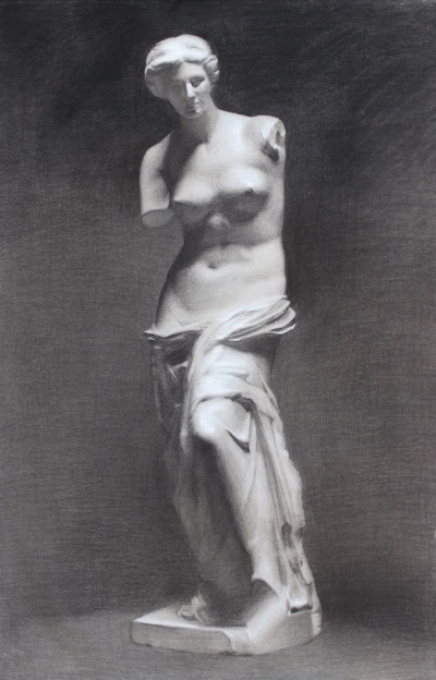 Ireland Wisdom Venus de Milo, 2016 Charcoal and chalk on toned paper 40 x 27 inches