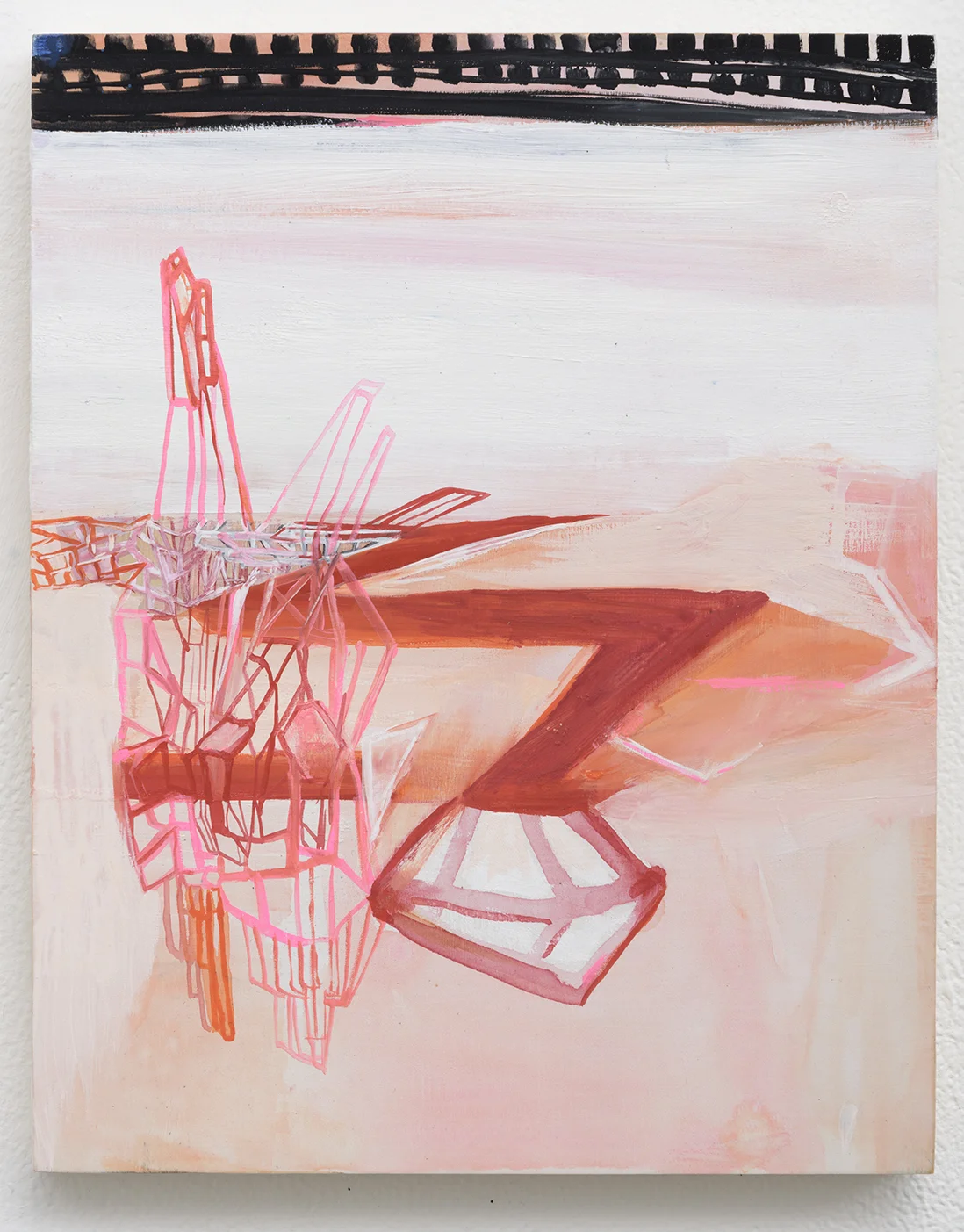 Rebeca Puga Bending Red , 2016 Gouache on wood panel 8 x 10 inches