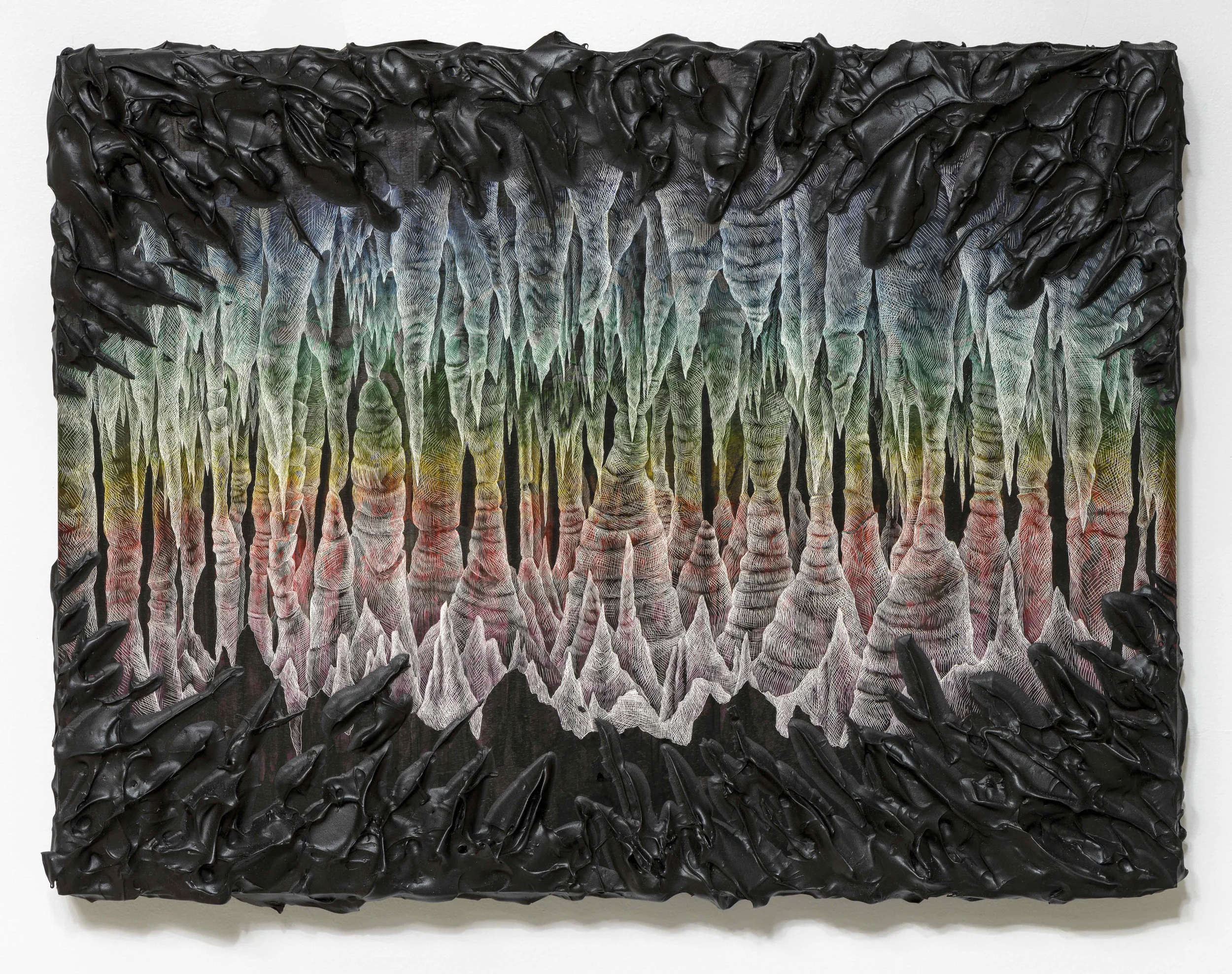 Kelly Berg Grotto Aurora, 2016 Acrylic, Ink, and scratchboard technique on Clayboard 18 x 24 inches
