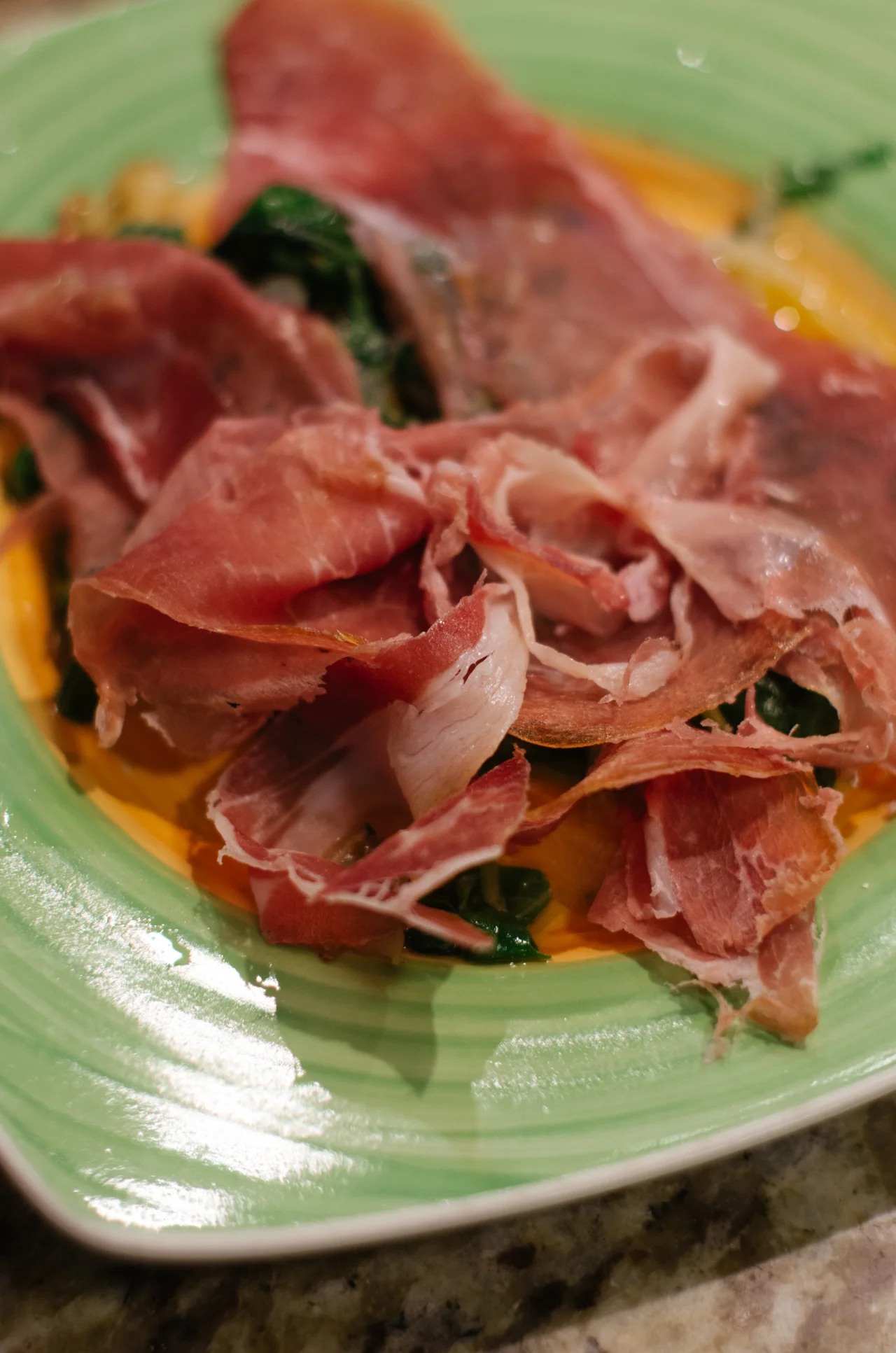 Wilted Greens with Prosciutto: I like the idea of this, but didn’t love the execution — I found it to be a bit oily and also too hot (both of which were probably my own fault, as I quartered the recipe and that sort of reduction can be hard). I’d love to try the full recipe again and see what happens.