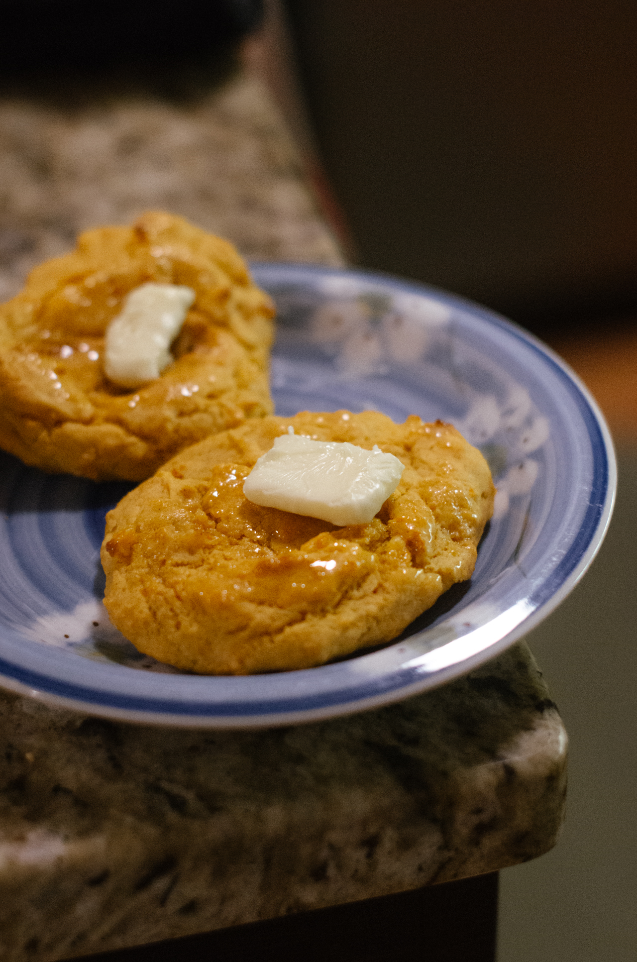 Sweet-Potato Biscuits: These were good (reminiscent of my favorite bastardized Joy of Cooking biscuit recipe), but too one-note sweet. If I make them again, I’ll probably include some spices in the mix. Any ideas…?