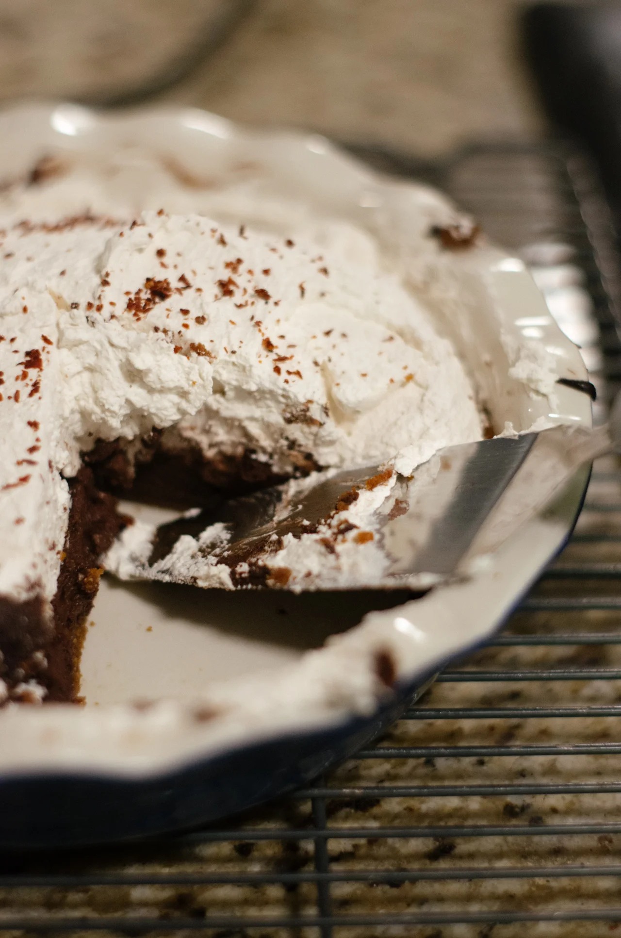 I made this Mexican Chocolate Pie (Allison Kave, First Prize Pies ) after receiving a job offer.