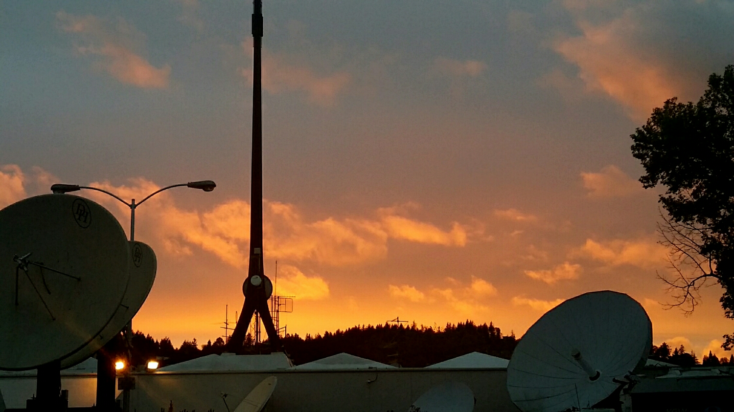 Sunset at the tv station earlier in the week... before Breaking News Friday,