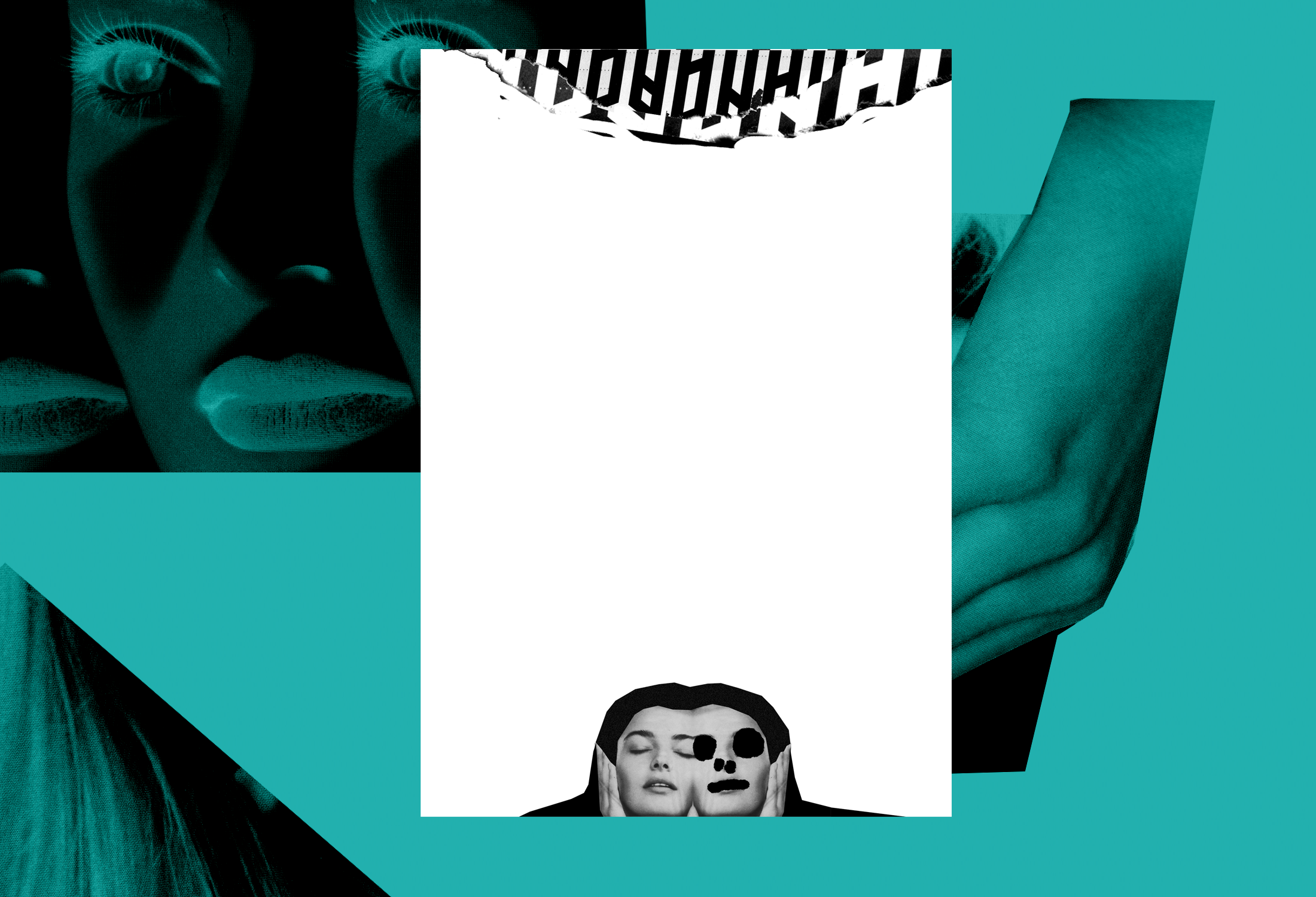 The fanzine also has a handwritten diary, so the collage illustrations had to have space for handlettering.