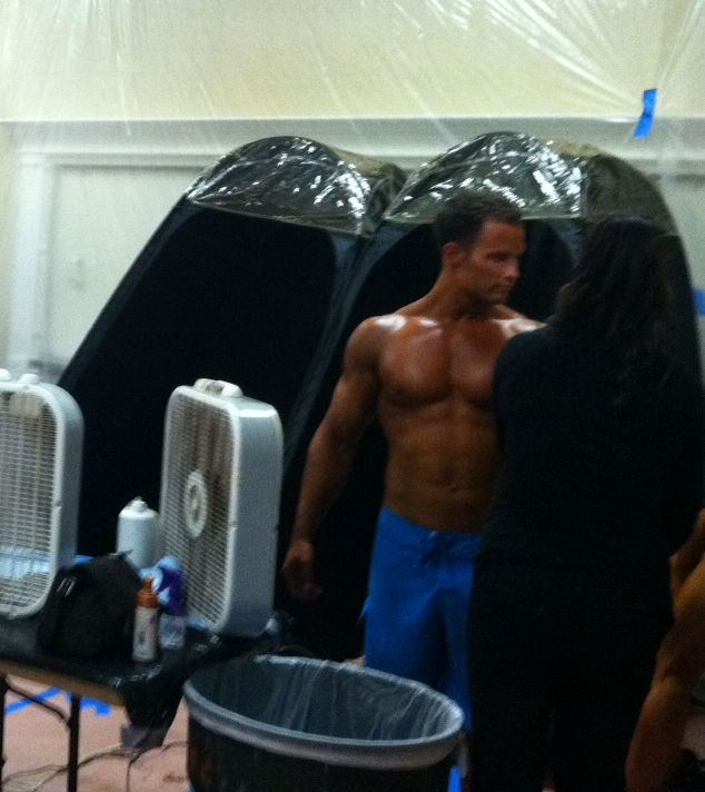 The tanning tents at the NPC show